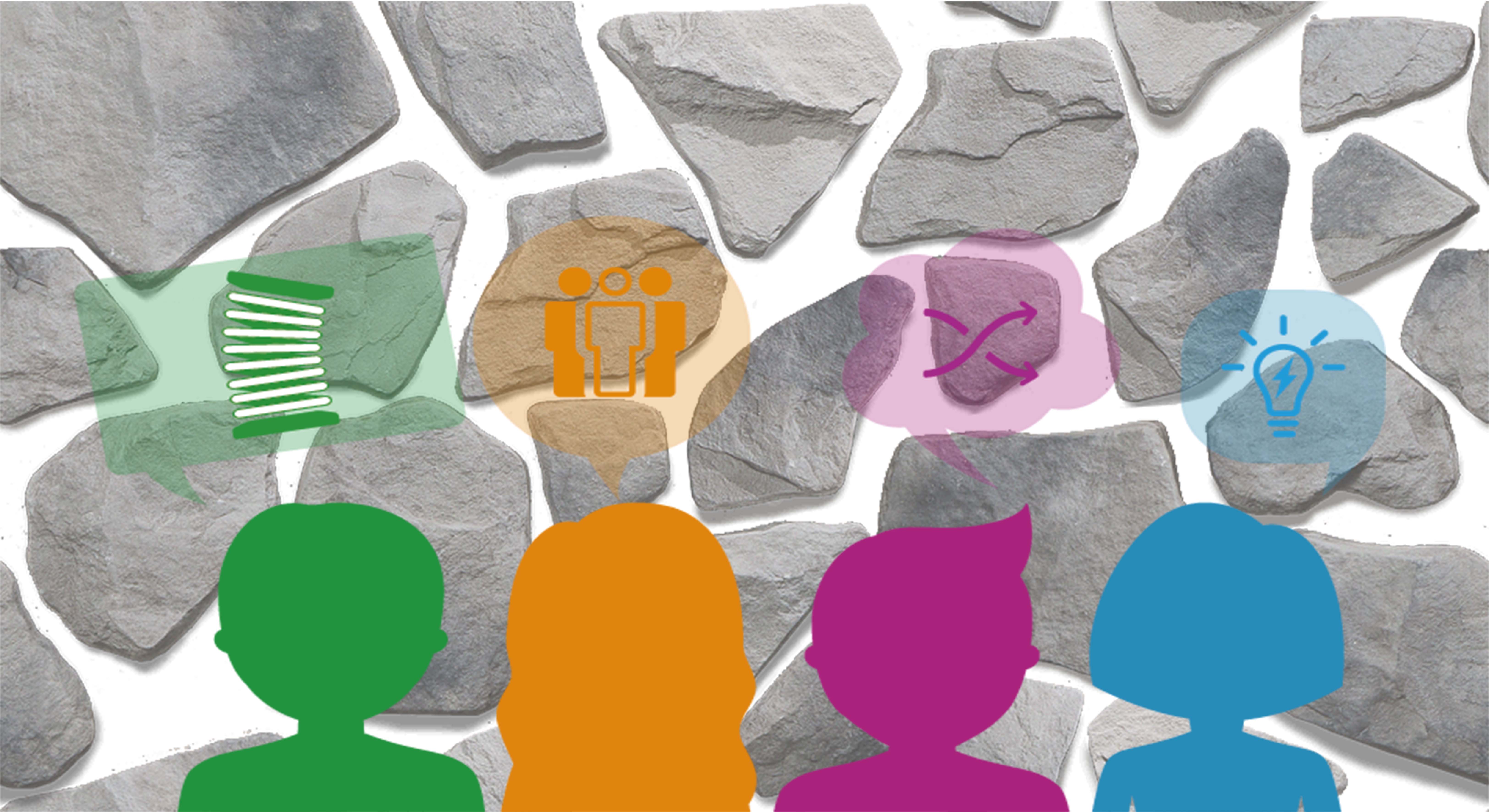 Ein Kreis von Füßen, als Symbol für Gemeinschaft und kirchliche Verbundenheit.